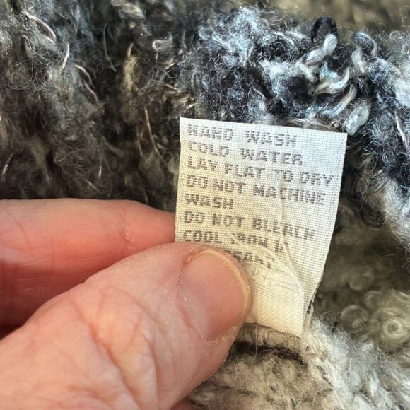 Curio Wool Blend Marled Gray Sweater - Large - Cabincore, Cozycore, Casual - Picture 6 of 7